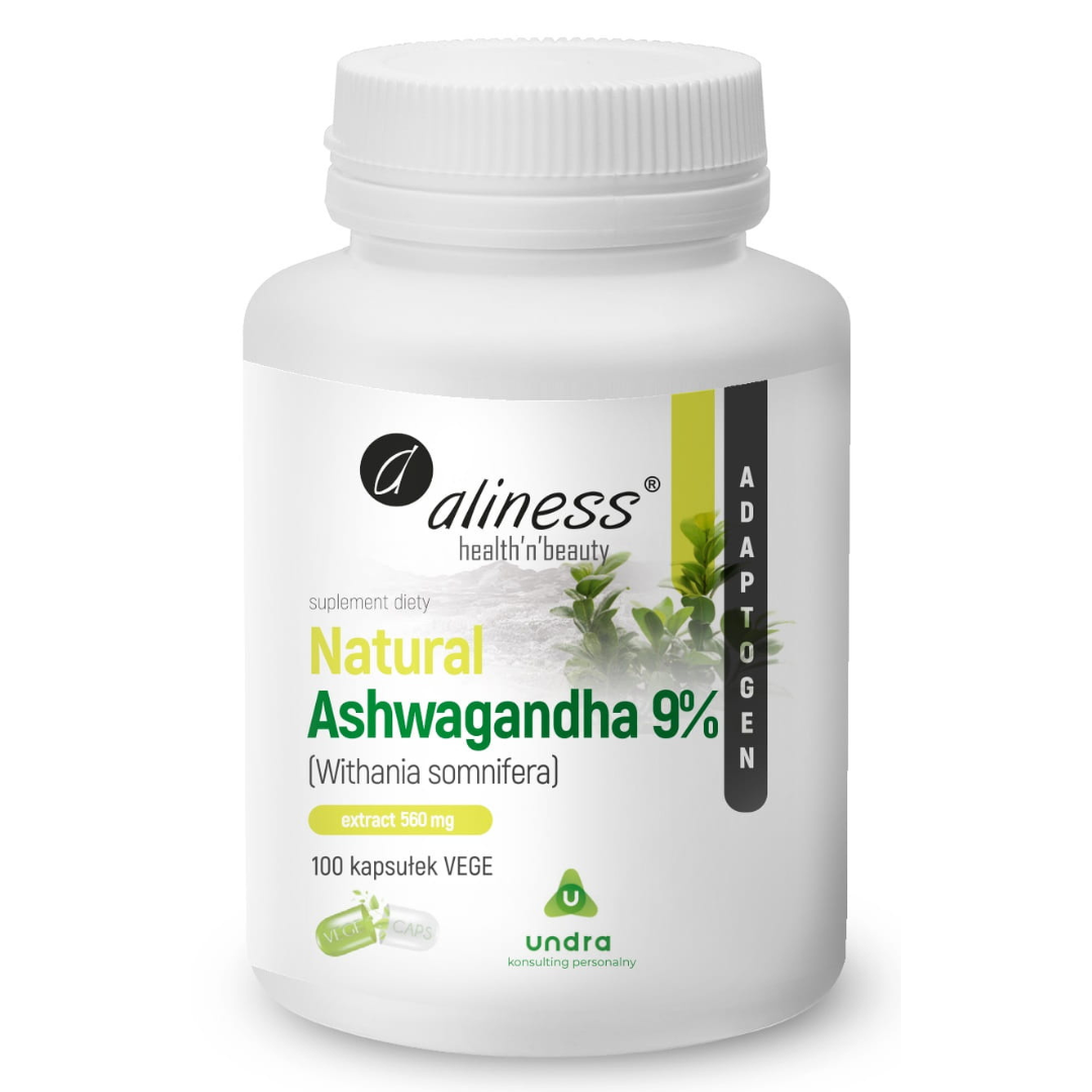 natural ashwagandha 560 mg 9 100 kaps aliness