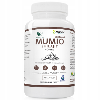 mumio shilajit mumio himalajskie kwas fulwowy 90 kaps vege ekstrakt wish