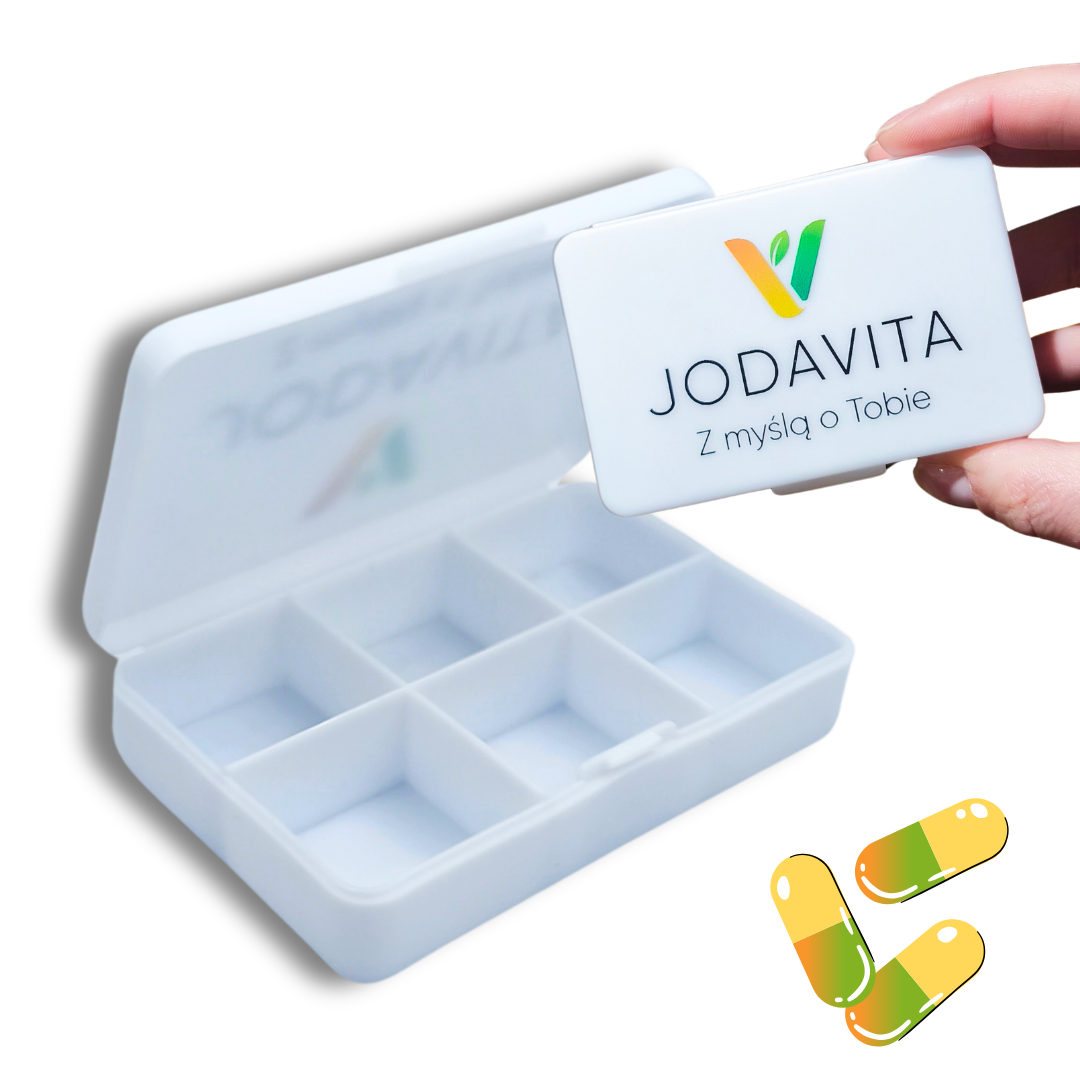 organizer na tabletki pojemnik kasetka 6 przegrodek jodavita
