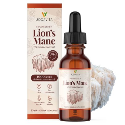 lions mane soplowka jezowata krople 50 ml jodavita smak brzoskwiniowy ekstrakt standaryzowany 30 polisacharydow bez alkoholu cukru konserwantow